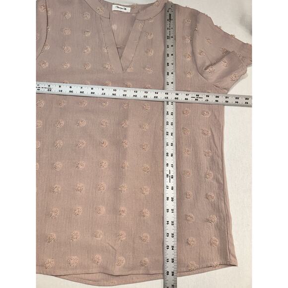 Blooming Jelly Women's Short Sleeve Shirt Polka Dot Size Large Rose Pink - Picture 5 of 8